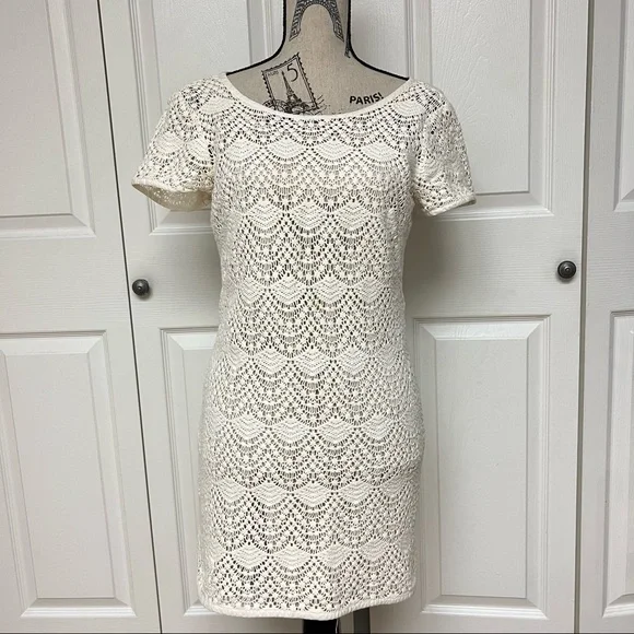 white christmas dresses Crochet Halter Neck Dress – The Fashion Loft Boutique main image 0
